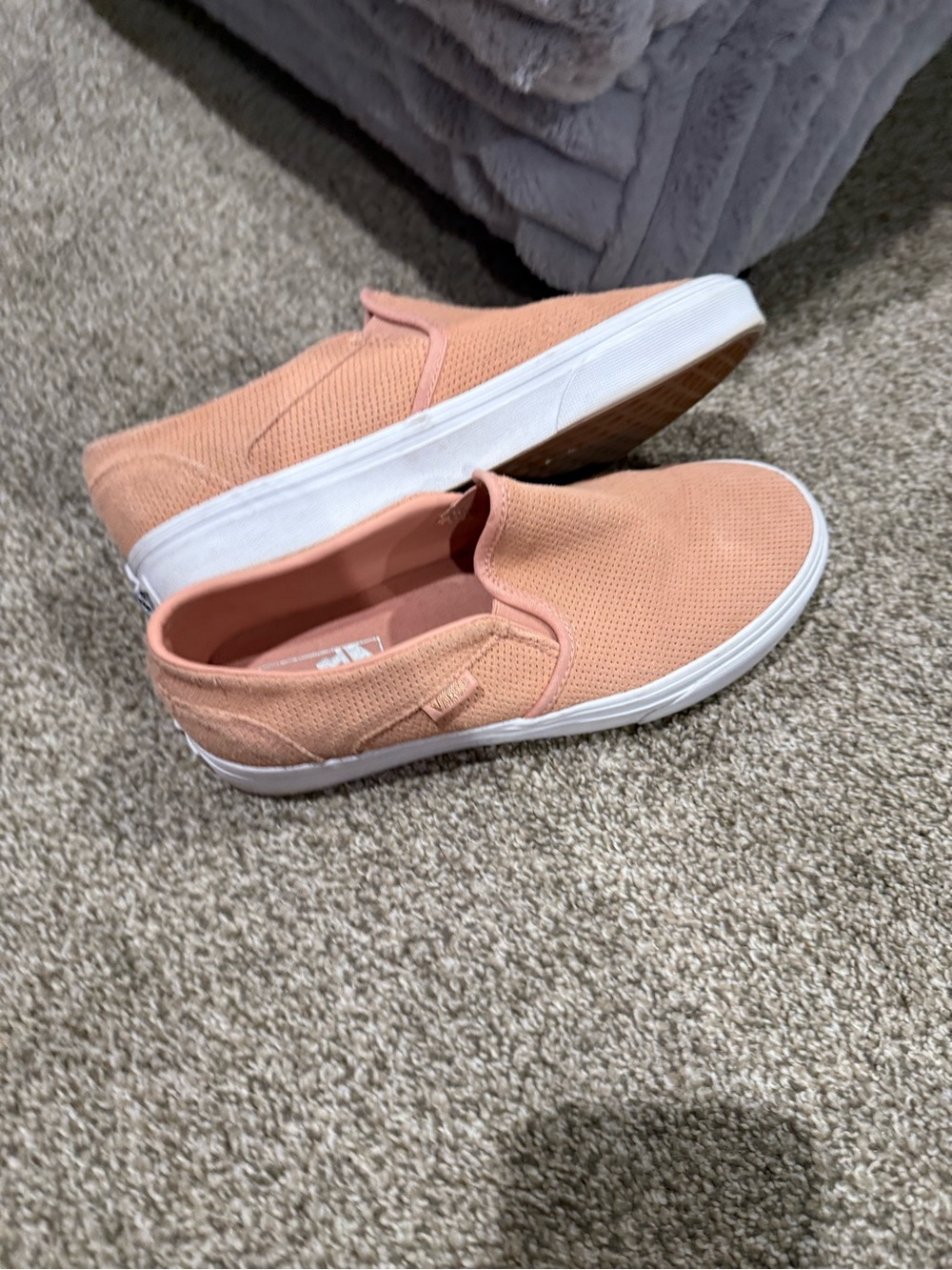 Vans Peach Slip-On Knit Sneakers